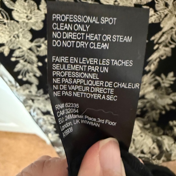 Anthropologie BHLDN Betsy Dress Black Cream Lace Maxi Gown Size 10 - Picture 15 of 15